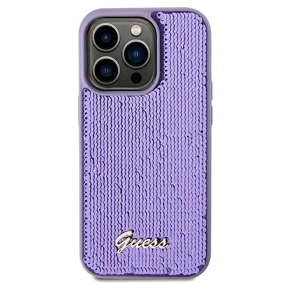 Guess GUHCP14LPSFDGSU iPhone 14 Pro 6.1&quot; fioletowy/purple hardcase Sequin Script Metal