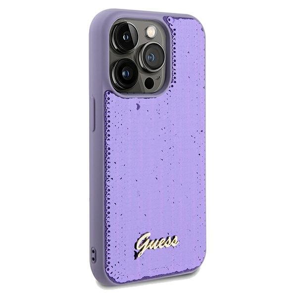 Guess GUHCP14LPSFDGSU iPhone 14 Pro 6.1&quot; fioletowy/purple hardcase Sequin Script Metal