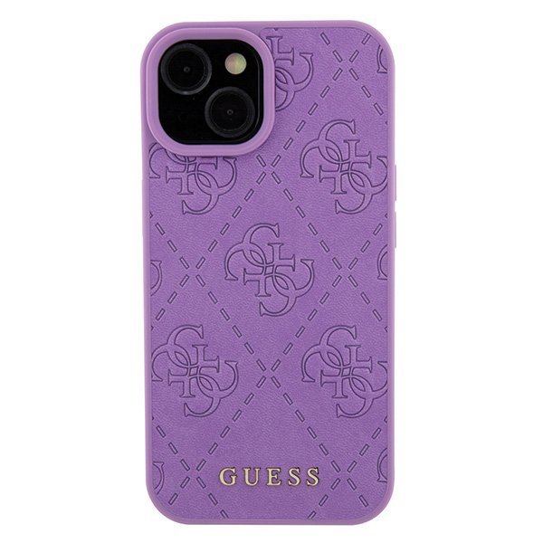 Guess GUHCP15SP4EPMU iPhone 15 / 14 / 13 6.1&quot; fioletowy/light purple hardcase Leather 4G Stamped