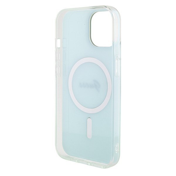 Guess GUHMP15SHITSQ iPhone 15 / 14 / 13 6.1&quot; turkusowy/turquoise hardcase IML Iridescent MagSafe