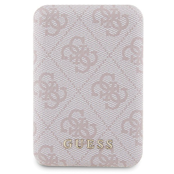 Zestaw Guess GUBPM5P15L4GEMGP iPhone15 Pro 6.1&quot; hardcase + Powerbank 5000mAh MagSafe różowy/pink 4G Metal Logo