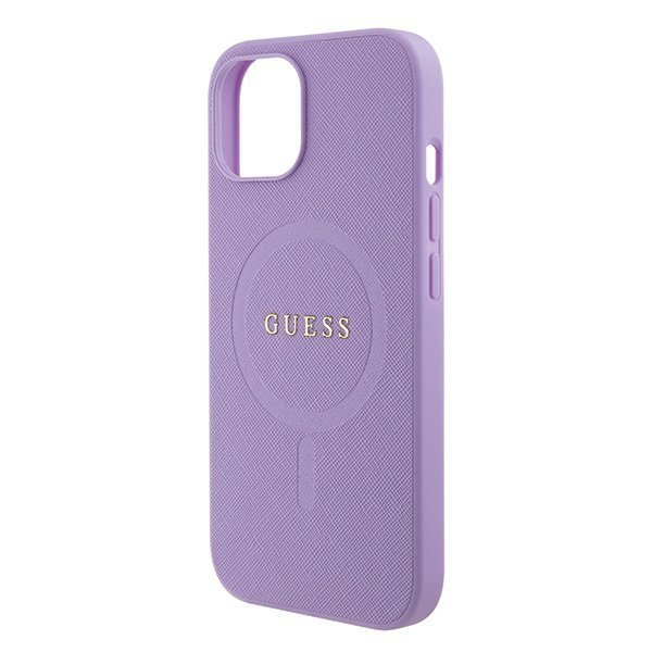 Guess GUHMP15SPSAHMCU iPhone 15 / 14 / 13 6.1&quot; fioletowy/purple hardcase Saffiano MagSafe