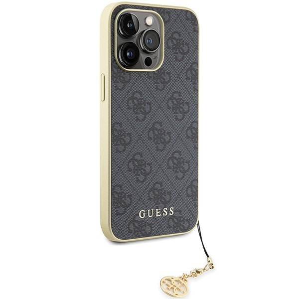 Guess GUHCP15XGF4GGR iPhone 15 Pro Max 6.7&quot; szary/grey hardcase 4G Charms Collection