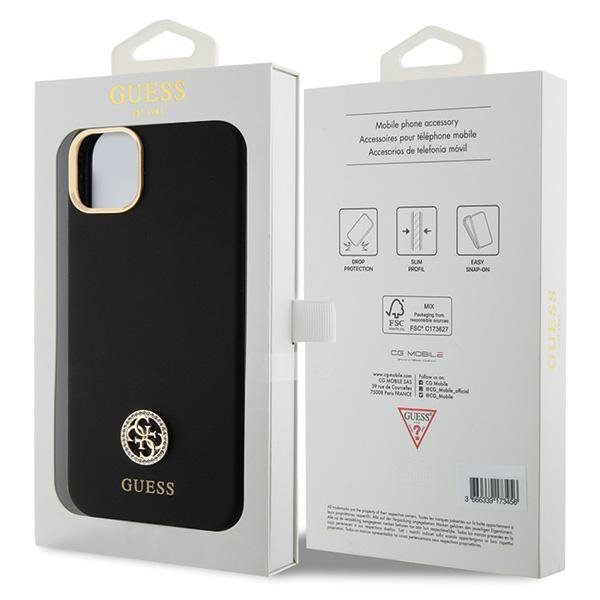 Guess GUHCP15M4DGPK iPhone 15 Plus/ 14 Plus 6.7&quot; czarny/black hardcase Silicone Logo Strass 4G