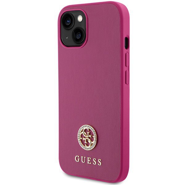 Guess GUHCP15SPS4DGPP iPhone 15 / 14 / 13 6.1&quot; różowy/pink hardcase Strass Metal Logo