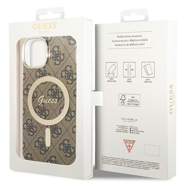 Guess GUHMP13MH4STW iPhone 13 / 14 / 156.1" brązowy/brown hardcase 4G MagSafe