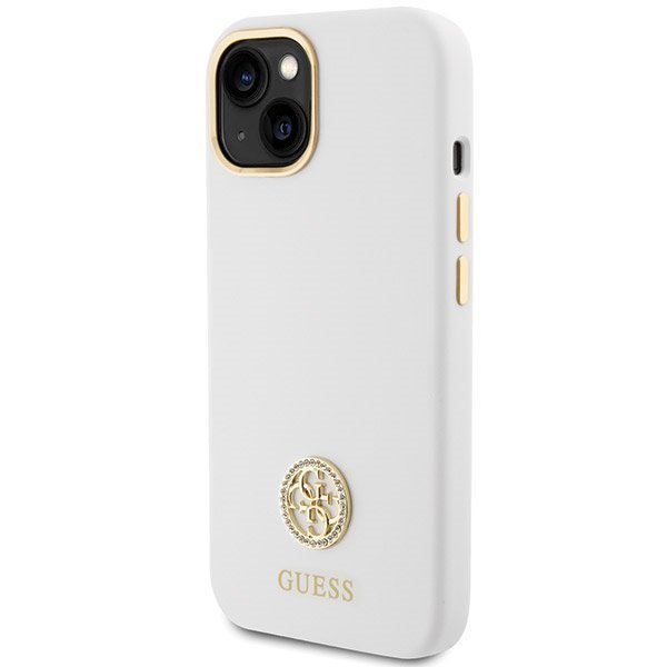 Guess GUHCP15SM4DGPH iPhone 15 / 14 / 13 6.1&quot; biały/white hardcase Silicone Logo Strass 4G