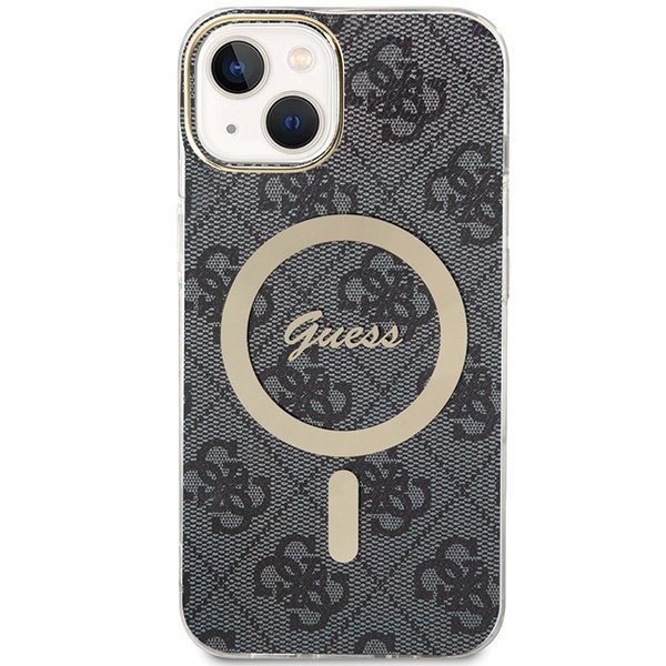 Guess GUHMP15SH4STK iPhone 15 / 14 / 13 6.1&quot; czarny/black hardcase IML 4G MagSafe