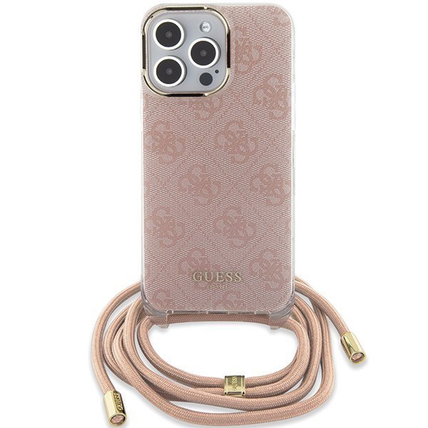 Guess GUHCP15XHC4SEP iPhone 15 Pro Max6.7&quot; różowy/pink hardcase Crossbody Cord 4G Print