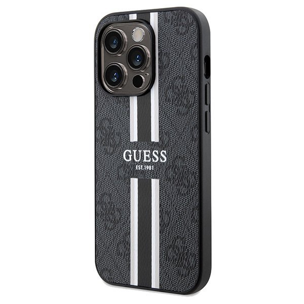 Guess GUHMP15LP4RPSK iPhone 15 Pro 6.1&quot; czarny/black hardcase 4G Printed Stripes MagSafe