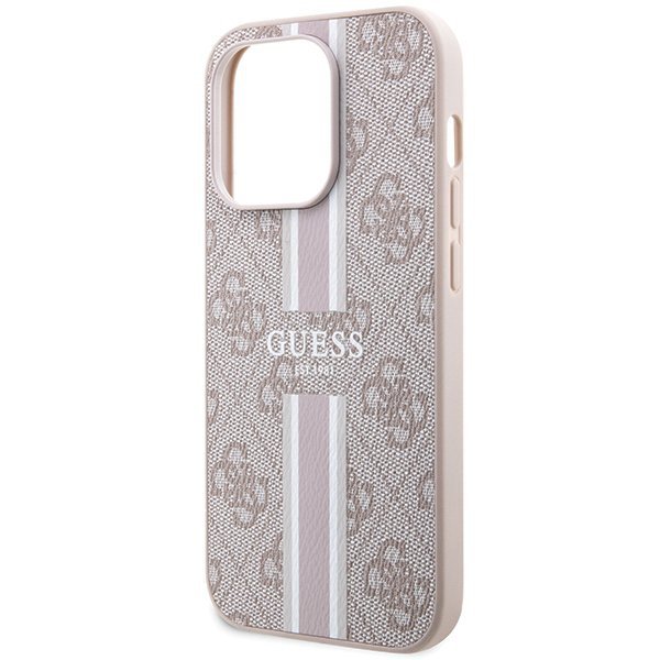 Guess GUHMP15LP4RPSP iPhone 15 Pro 6.1&quot; różowy/pink hardcase 4G Printed Stripes MagSafe