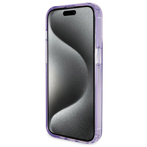 Guess GUHMP14LHRSGSU iPhone 14 Pro 6.1&quot; fioletowy/purple hardcase Ring Stand Script Glitter MagSafe