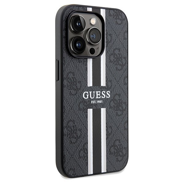 Guess GUHMP15XP4RPSK iPhone 15 Pro Max 6.7&quot; czarny/black hardcase 4G Printed Stripes MagSafe