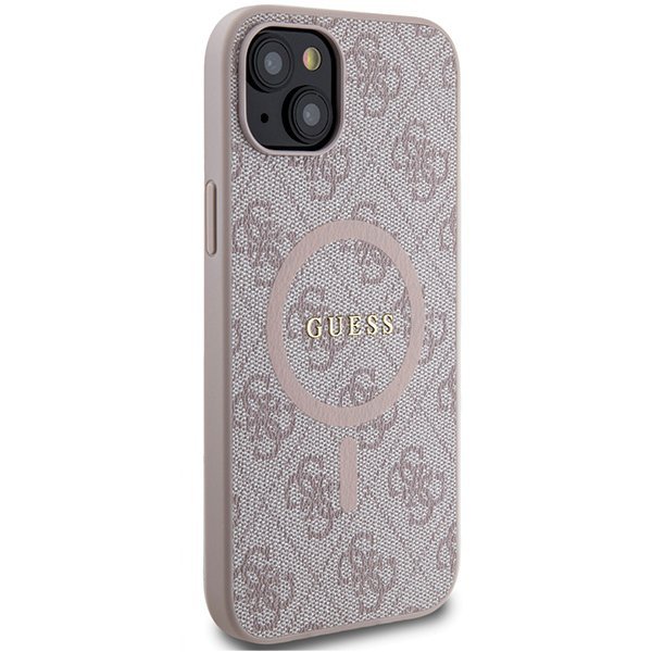 Guess GUHMP15MG4GFRP iPhone 15 Plus / 14 Plus 6.7&quot; różowy/pink hardcase 4G Collection Leather Metal Logo MagSafe