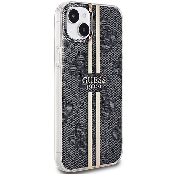 Guess GUHCP15MH4PSEGK iPhone 15 Plus / 14 Plus 6.7&quot; czarny/black hardcase IML 4G Gold Stripe