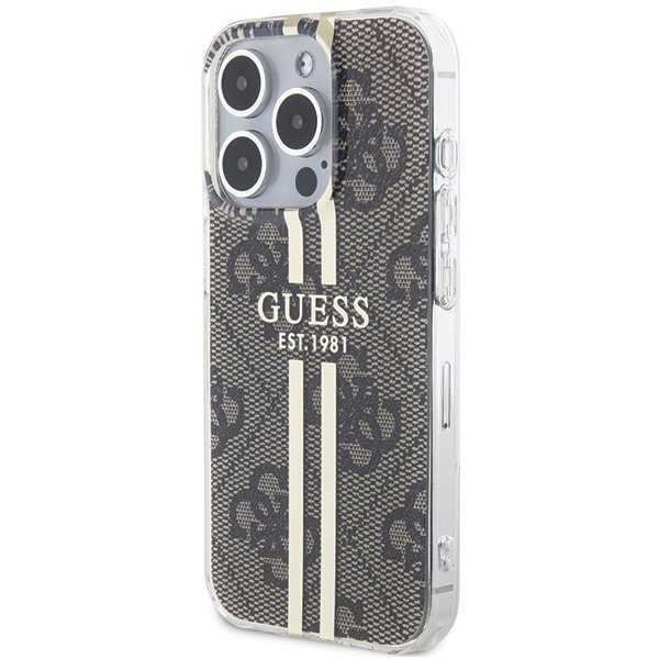 Guess GUHCP15XH4PSEGW iPhone 15 Pro Max 6.7&quot; brązowy/brown hardcase IML 4G Gold Stripe