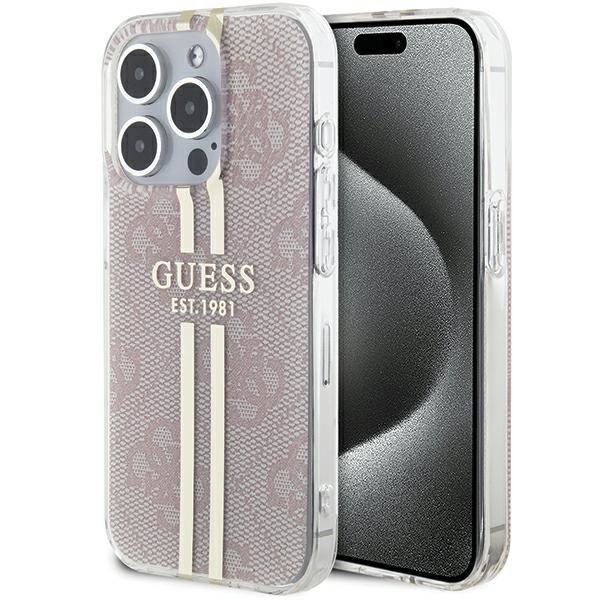 Guess GUHCP14XH4PSEGP iPhone 14 Pro Max 6.7&quot; różowy/pink hardcase IML 4G Gold Stripe