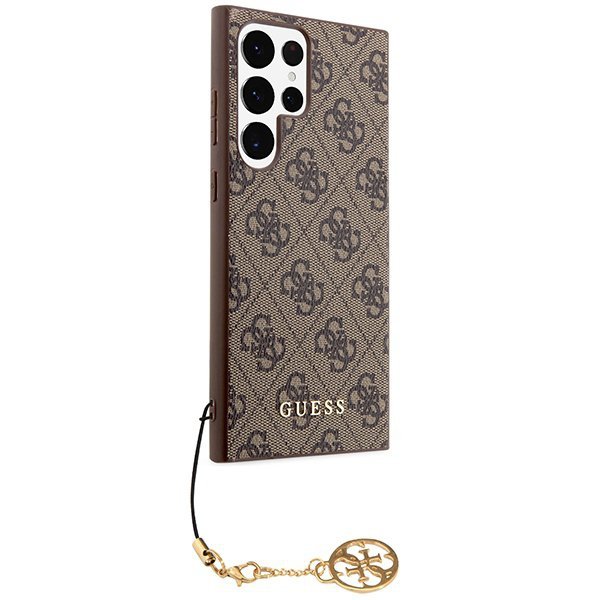 Guess GUHCS24LGF4GBR S24 Ultra S928 brązowy/brown hardcase 4G Charms Collection