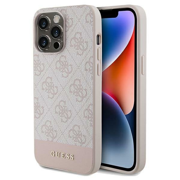 Guess GUHCP14LG4GLPI iPhone 14 Pro 6,1&quot; różowy/pink hard case 4G Stripe Collection