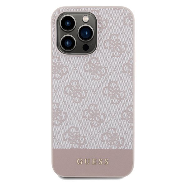 Guess GUHCP14LG4GLPI iPhone 14 Pro 6,1&quot; różowy/pink hard case 4G Stripe Collection