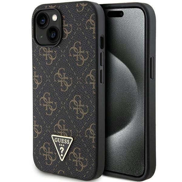 Guess GUHCP15SPG4GPK iPhone 15 / 14 / 13 6.1&quot; czarny/black hardcase 4G Triangle Metal Logo