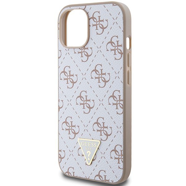 Guess GUHCP15SPG4GPH iPhone 15 / 14 / 13 6.1&quot; biały/white hardcase 4G Triangle Metal Logo
