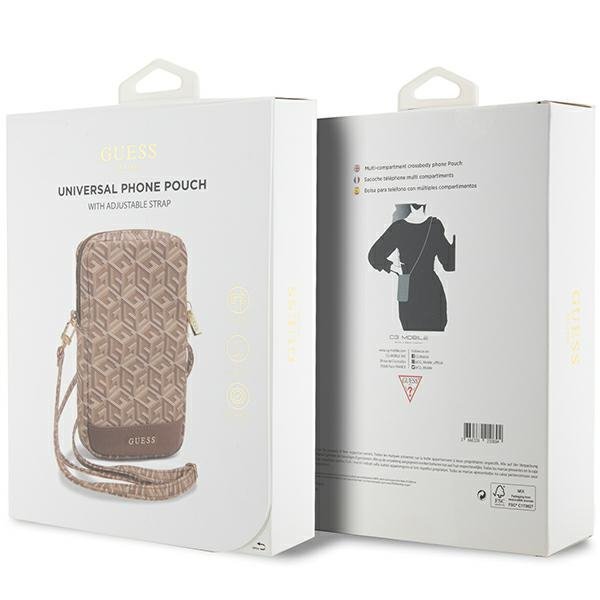 Guess Torebka GUWBZPGCSPGWbrązowy/brown Zip GCube Bottom Stripe
