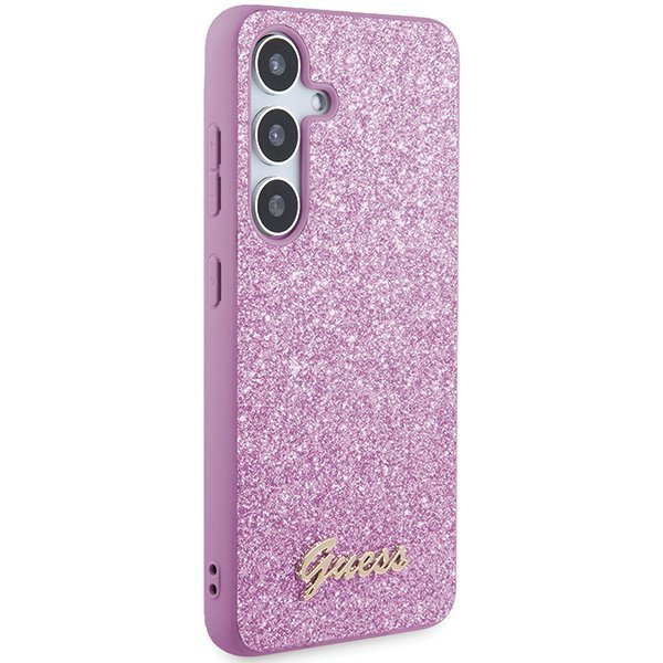 Guess GUHCS24MHGGSHU S24+ S926 fioletowy/purple hardcase Glitter Script