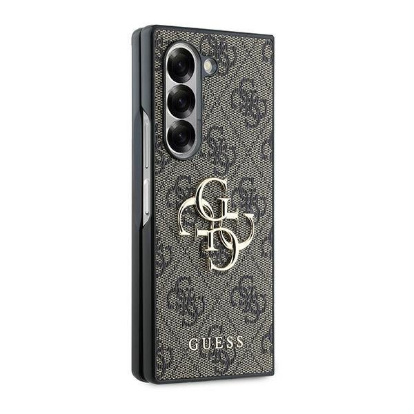 Guess GUHCZFD64GMGBR Z Fold6 F956 brązowy/brown leather 4G Metal Logo