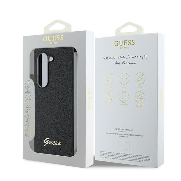 Guess GUHCZFD6HGGSHK Z Fold6 F956czarny/black 4G Glitter Script