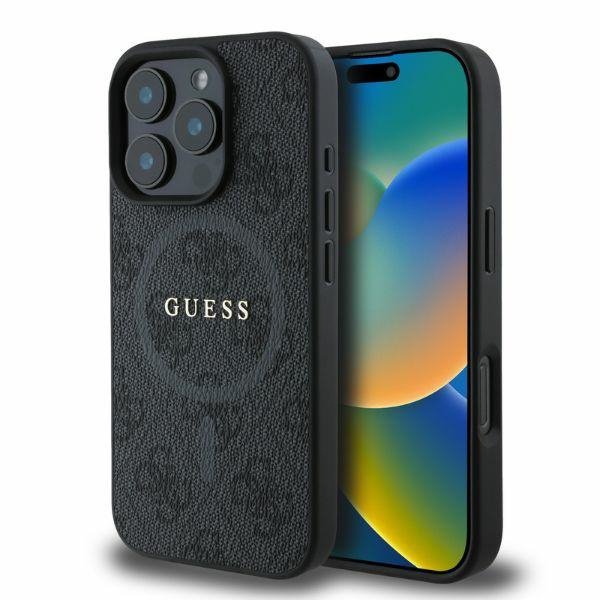 Guess GUHMP16LG4GFRK iPhone 16 Pro 6.3&quot; czarny/black hardcase 4G Ring Classic Logo MagSafe