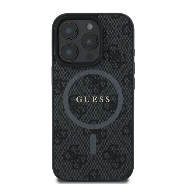 Guess GUHMP16LG4GFRK iPhone 16 Pro 6.3&quot; czarny/black hardcase 4G Ring Classic Logo MagSafe
