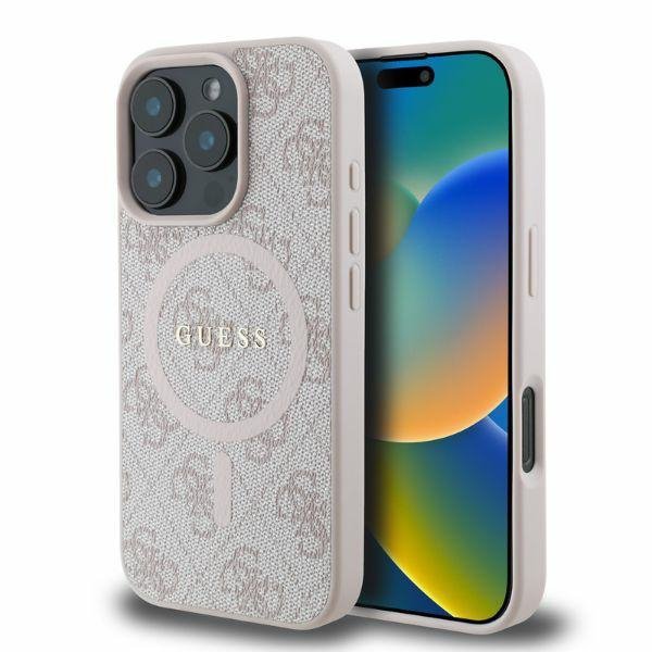 Guess GUHMP16LG4GFRP iPhone 16 Pro6.3&quot; różowy/pink hardcase 4G Ring Classic Logo MagSafe