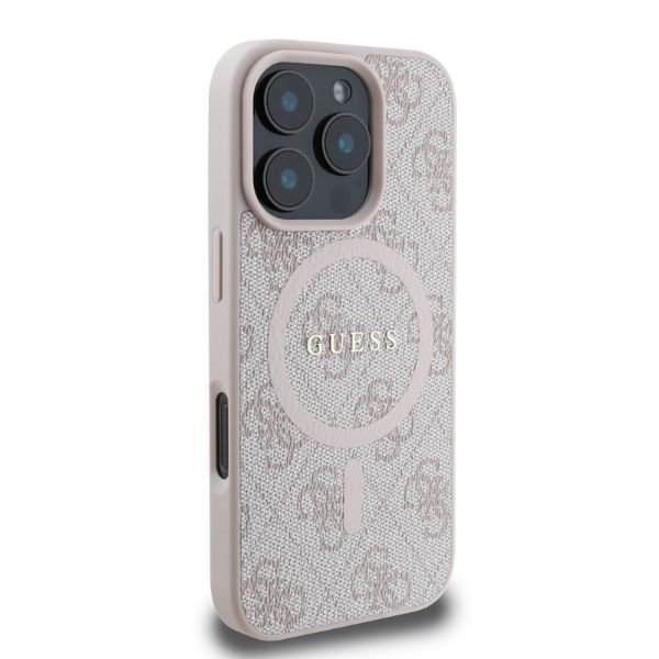 Guess GUHMP16LG4GFRP iPhone 16 Pro6.3&quot; różowy/pink hardcase 4G Ring Classic Logo MagSafe
