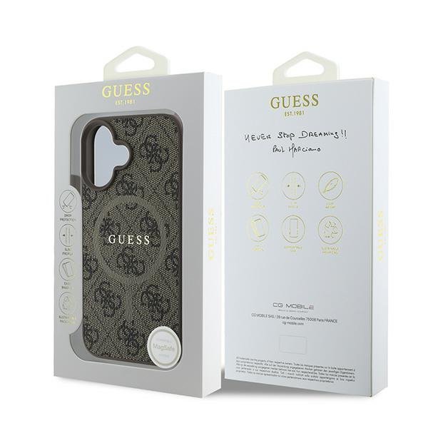 Guess GUHMP16MG4GFRW iPhone 16 Plus6.7&quot; brązowy/brown hardcase 4G Ring Classic Logo MagSafe