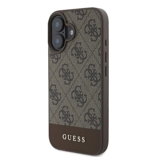 Guess GUHCP16SG4GLBR iPhone 16 6.1&quot; brązowy/brown hardcase 4G Bottom Stripe