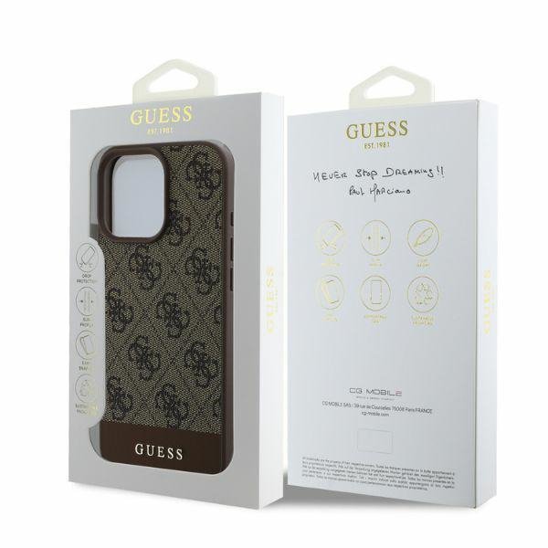 Guess GUHCP16XG4GLBR iPhone 16 Pro Max6.9&quot; brązowy/brown hardcase 4G Bottom Stripe
