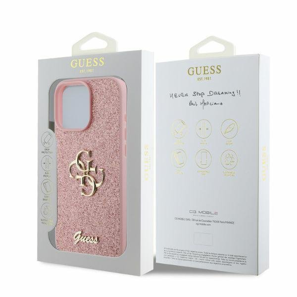 Guess GUHCP16XHG4SGP iPhone 16 Pro Max 6.9&quot; różowy/pink hardcase Fixed Glitter Big 4G