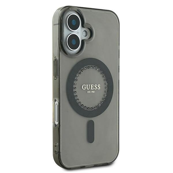 Guess GUHMP16MPFTDTEK iPhone 16 Plus 6.7&quot; czarny/black hardcase IML Rhinestones MagSafe