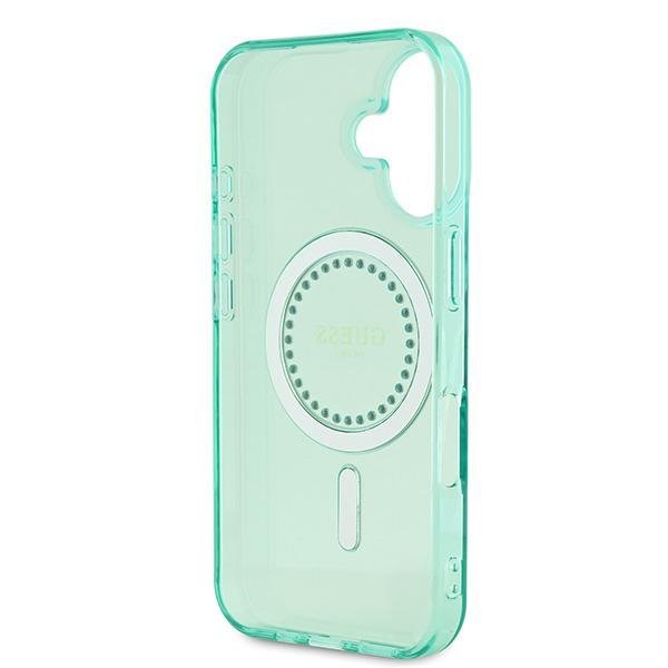 Guess GUHMP16MPFTDTEN iPhone 16 Plus 6.7&quot; zielony/green hardcase IML Rhinestones MagSafe