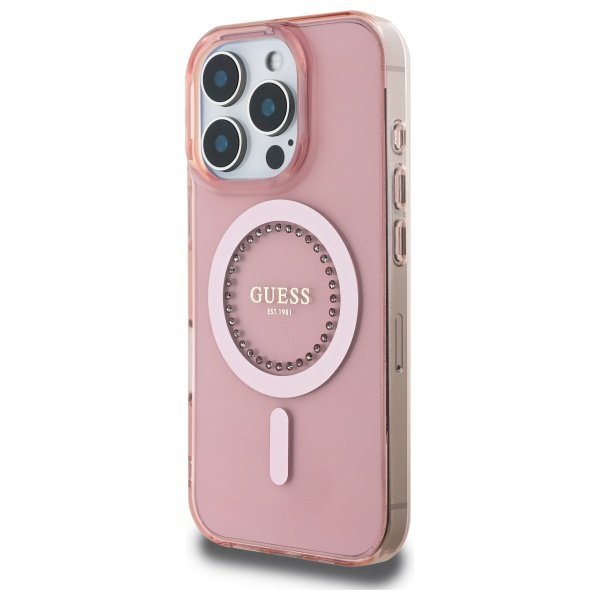 Guess GUHMP16XPFTDTEP iPhone 16 Pro Max 6.9&quot; różowy/pink hardcase IML Rhinestones MagSafe