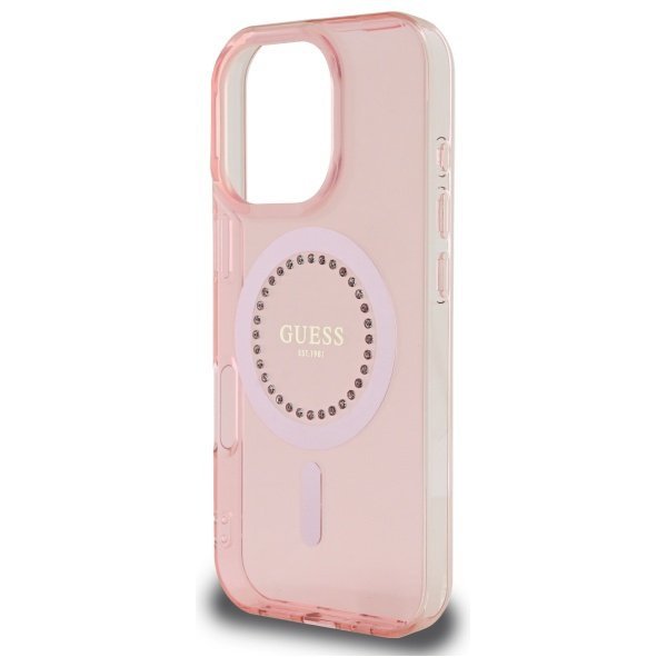 Guess GUHMP16XPFTDTEP iPhone 16 Pro Max 6.9&quot; różowy/pink hardcase IML Rhinestones MagSafe