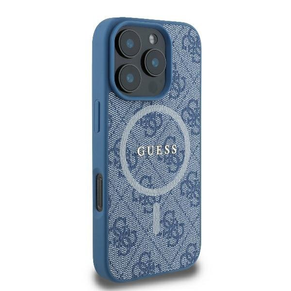 Guess GUHMP16LG4GFRB iPhone 16 Pro6.3&quot; niebieski/blue hardcase 4G Ring Classic Logo MagSafe