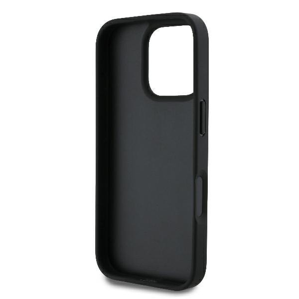 Guess GUHCP16LP4TDPK iPhone 16 Pro 6.3&quot; czarny/black hardcase Leather 4G Triangle Strass