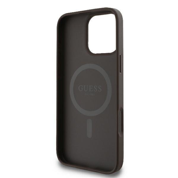 Guess GUHMP16LP4RPSW iPhone 16 Pro 6.3&quot; brązowy/brown hardcase 4G Printed Stripes MagSafe