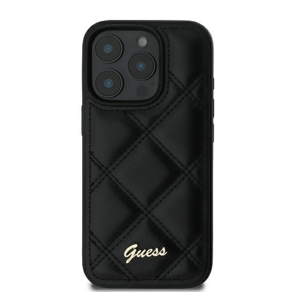 Guess GUHCP16LPSQSQSK iPhone 16 Pro6.3&quot; czarny/black hardcase Quilted Metal Logo