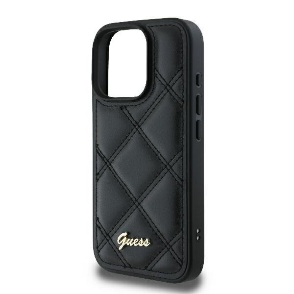 Guess GUHCP16LPSQSQSK iPhone 16 Pro6.3&quot; czarny/black hardcase Quilted Metal Logo