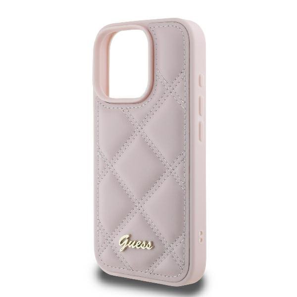 Guess GUHCP16XPSQSQSP iPhone 16 Pro Max6.9&quot; różowy/pink hardcase Quilted Metal Logo