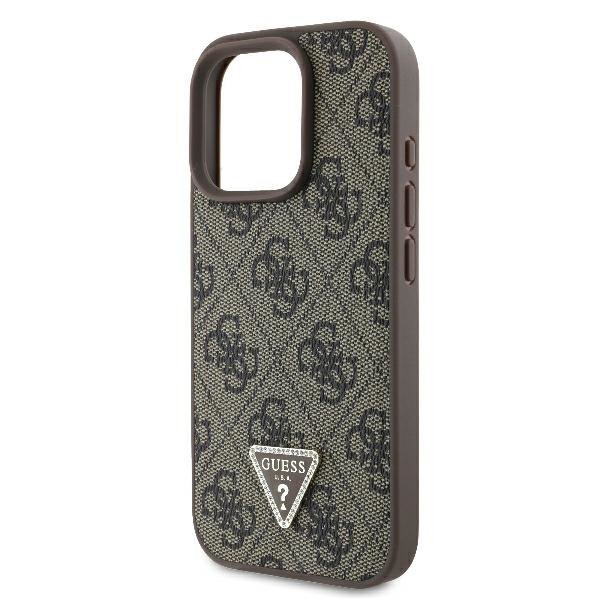 Guess GUHCP16LP4TDSCPW iPhone 16 Pro6.3&quot; brązowy/brown hardcase Leather Metal Logo Strass Crossbody