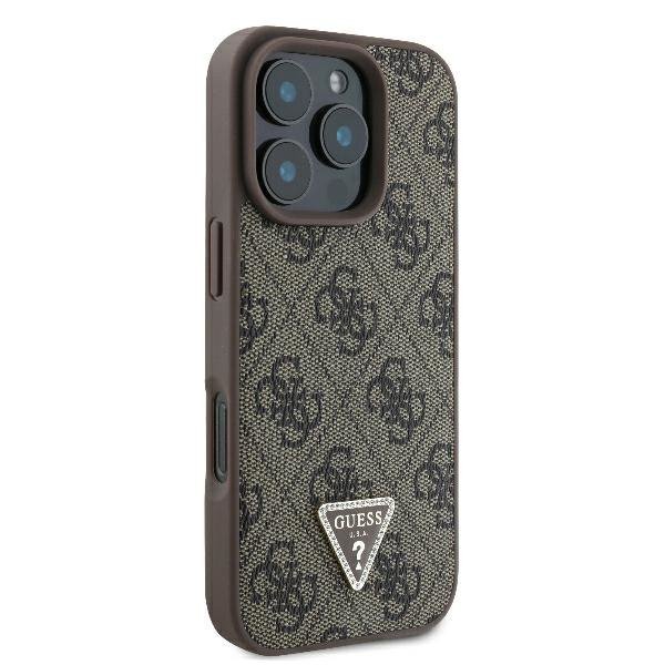 Guess GUHCP16XP4TDSCPW iPhone 16 Pro Max6.9&quot; brązowy/brown hardcase Leather Metal Logo Strass Crossbody